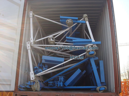 Tidak ada kepala Tipe T 5tons 50m Boom Panjang Topless Tower Crane Untuk dijual