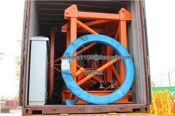 60 Meter Tower Crane Hydraulic Climbing QTZ80-8tons Biaya beban