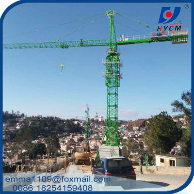 qtz 125 Tower Crane Biaya Untuk Bangunan Tinggi 65M lebar Jib Kerja