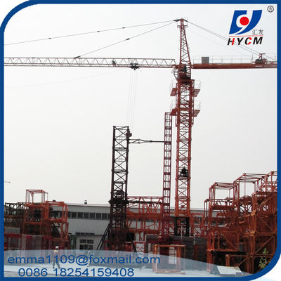 6t QTZ6012 Self Climbing Topkit Tower Crane 60mts Boom dengan kepala menara