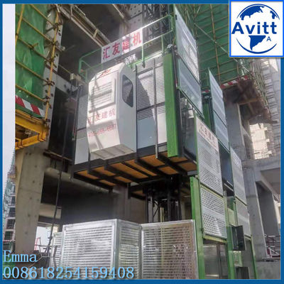 SC100 Bangunan Constructon Lifter dengan Dua Motor Driving Unit Veichi Inverter