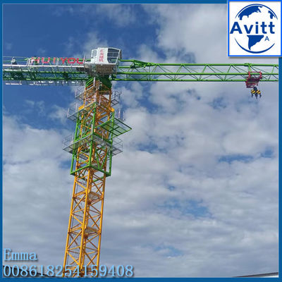6t flat top tower crane untuk penggunaan konstruksi bangunan real estat