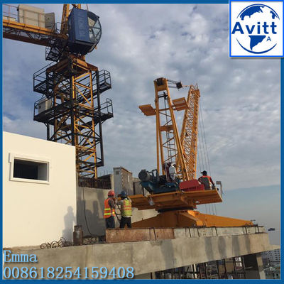 Hapus Inner Tower Crane QD3015 Derrick Luffing Tower Crane 30m Bekerja Jib