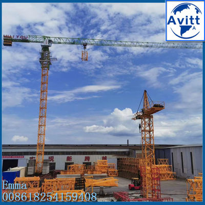 10 ton Beban PT6515 Topless Tower Crane 65m Jib 1,5 ton di ujung Jib 60m tinggi berdiri bebas