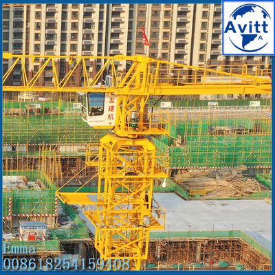 10 T flat top tower crane 65m Working Jib 60m Height Dengan sertifikat EAC