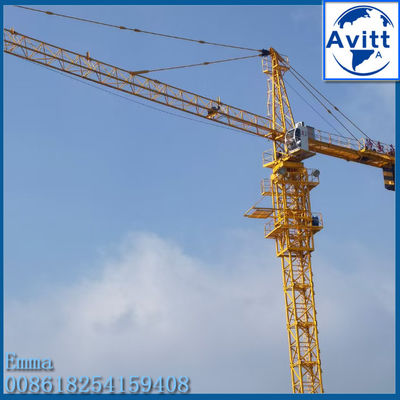 8t Topkit Head Tower Cranes TC5015 50M Working Arm Boom Untuk Bangunan 80m
